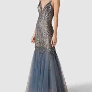 Mascara Abendkleid Mit Pailettenbesatz – Bleu 13